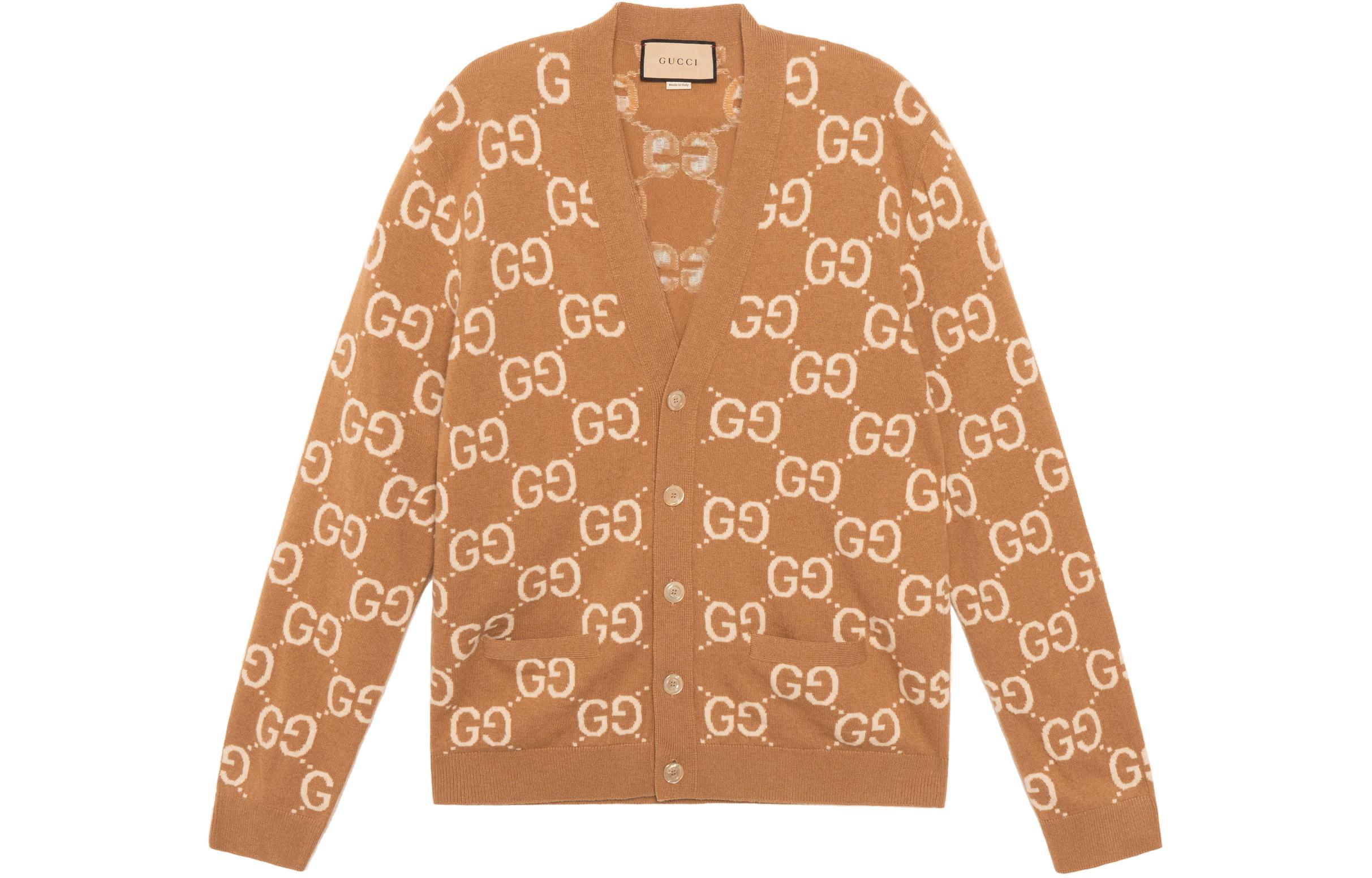 Buy Gucci Camel Sweater Berkancing dengan Monogram GG SS22 694758-XKCC5-2296