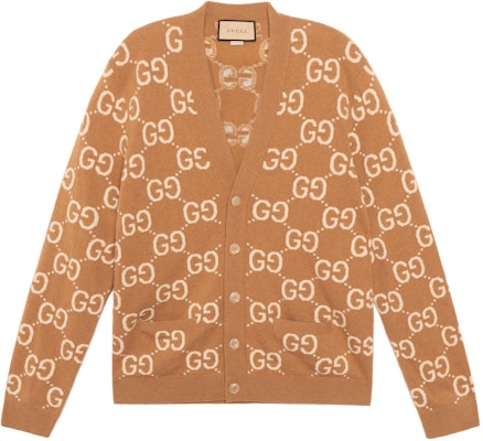 Gucci Camel Single-Breasted Sweater with GG Monogram SS22 694758-XKCC5-2296 Buy Gucci Camel Single-Breasted Sweater with GG Monogram SS22 694758-XKCC5-2296