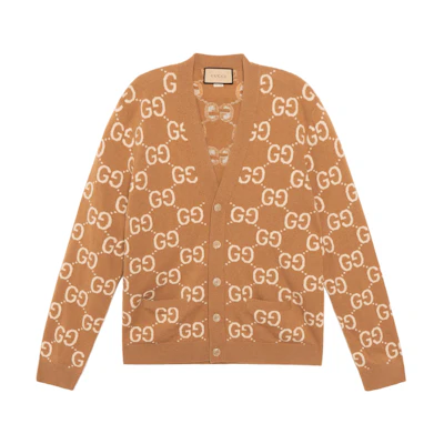 Gucci Camel Single-Breasted Sweater with GG Monogram SS22 694758-XKCC5-2296