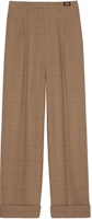 Gucci Camel Solid Checkered Zip Straight Casual Pants 756408-ZALV6-2643 Gucci Camel Solid Checkered Zip Straight Casual Pants 756408-ZALV6-2643