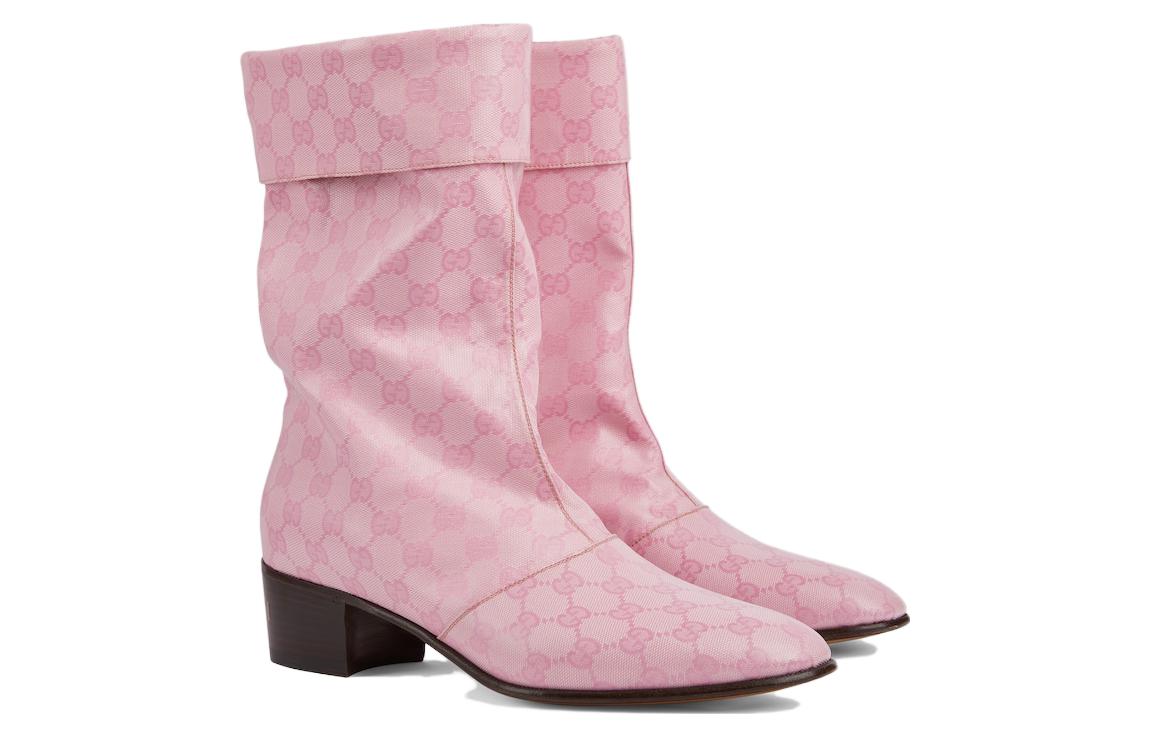 Shop Gucci Sepatu Bot Kanvas 'Pink' 760474-UVS00-5823