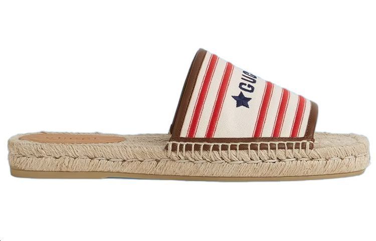Order Sandal Fashion Kanvas Gucci 'Putih Merah' 692969-F6LZ0-9098