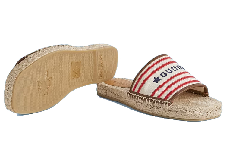 Shop Sandal Fashion Kanvas Gucci 'Putih Merah' 692969-F6LZ0-9098