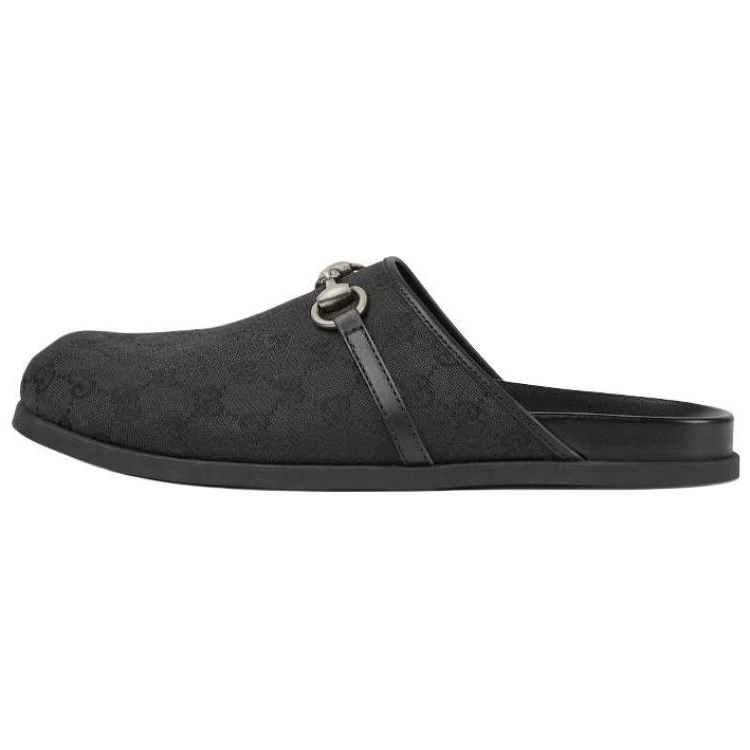 Gucci Canvas Flat Mules 'Black' 786486-FADFO-1000