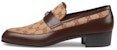 Gucci Kasut Loafers Kanvas Cetakan 'Coklat Gelap' 532405-0G060-2270