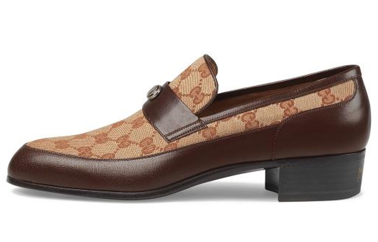 Buy Gucci Canvas Gedrukte Loafers ''Donkerbruin'' 532405-0G060-2270