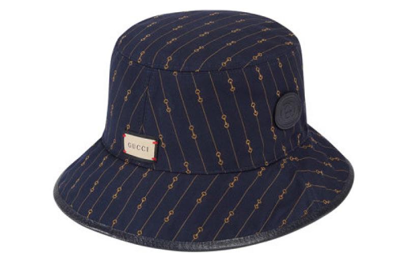 Order GUCCI Canvas Striped & Monogram Reversible Bucket Hat Unisex Blue/Beige. 7008514HAOU4068