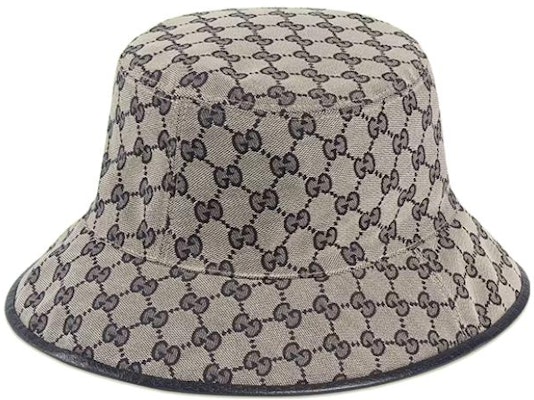GUCCI Canvas Striped & Monogram Reversible Bucket Hat Unisex Blue/Beige. 7008514HAOU4068 Purchase GUCCI Canvas Striped & Monogram Reversible Bucket Hat Unisex Blue/Beige. 7008514HAOU4068