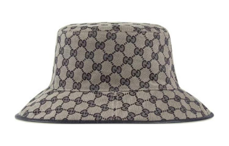 Details for GUCCI Canvas Striped & Monogram Reversible Bucket Hat Unisex Blue/Beige. 7008514HAOU4068