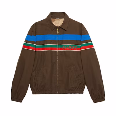 Gucci Caramel Striped Zip-Up Long-Sleeve Jacket 623938-XDBA6-2002