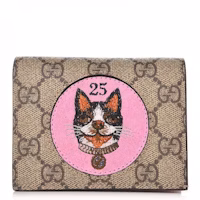 Gucci Card Case Wallet GG Supreme Bosco Patch Red Lining Gucci Card Case Wallet GG Supreme Bosco Patch Red Lining