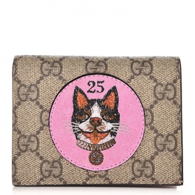 Gucci Card Case Wallet GG Supreme Bosco Patch Red Lining Buy Gucci Card Case Wallet GG Supreme Bosco Patch Red Lining