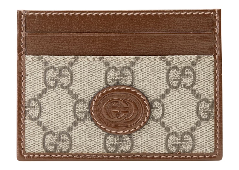 Gucci Card Case with Interlocking G Beige/Ebony