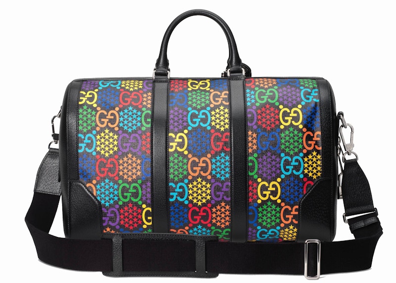 Order Gucci 中型黑色 GG Psychedelic 手提旅行袋