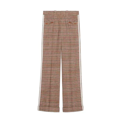 Gucci Check Print Straight-Leg Casual Pants for Men Light Brown 696656-Z8A38-9037