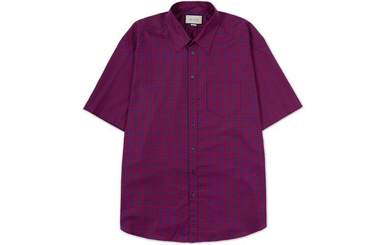 Gucci Checkered Loose-Fit UV Protection Shirt Unisex Purple 557391-ZAAZY-4162