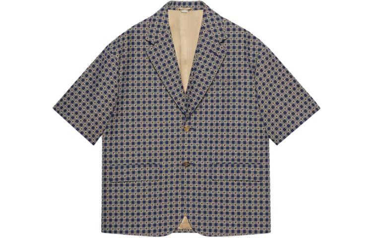 Gucci Checkered V-Neck Short Sleeve Jacket Multicolor () 749796ZAM7E4993