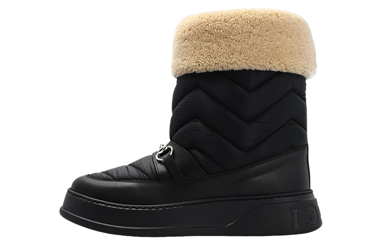 Gucci Chevron Boot With Horsebit 'Black'