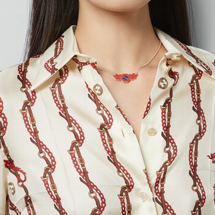 Purchase GUCCI 春節限定雙G 925純銀琺瑯項鍊 男女款 銀色。 777993J89L08497