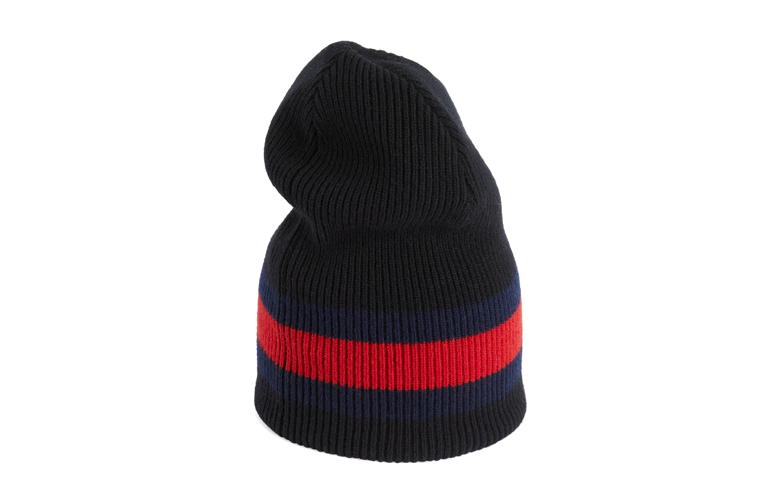 Shop GUCCI Chinese New Year Dragon Baby Print Wool Beanie Unisex Black. 7743543G2061068