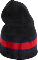 Shop GUCCI 中國新年龍寶寶印花羊毛黑色毛帽 男女通用 7743543G2061068