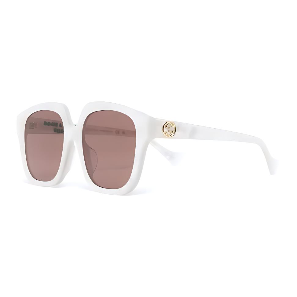 GUCCI Chinese New Year Irregular White Sunglasses with Gold Logo for Men GG1376SA00155
