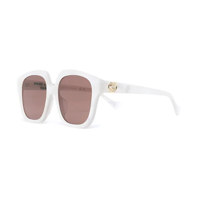 GUCCI Chinese New Year Irregular White Sunglasses with Gold Logo for Men GG1376SA00155