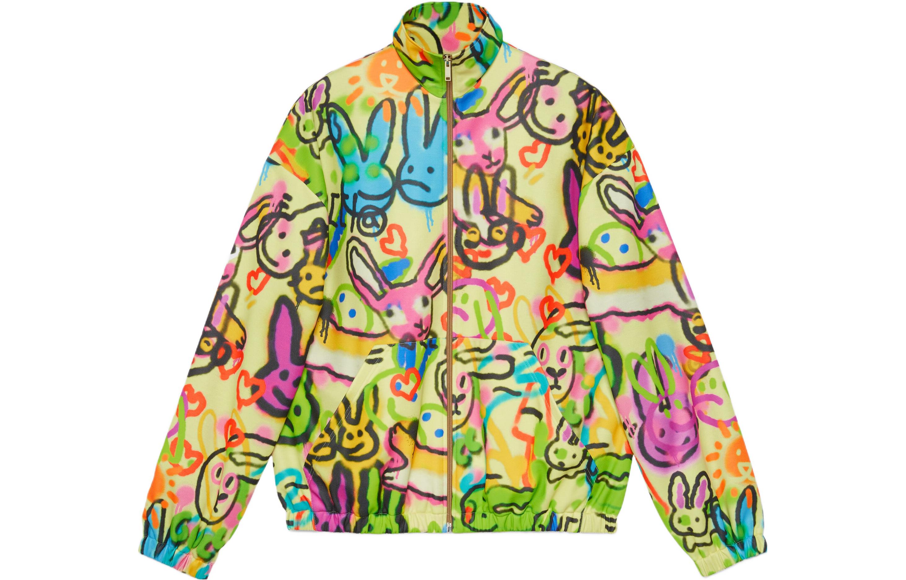 Gucci Chinese New Year Rabbit Graffiti Print Zip Jacket Multicolor () 714464-XJE4P-9275
