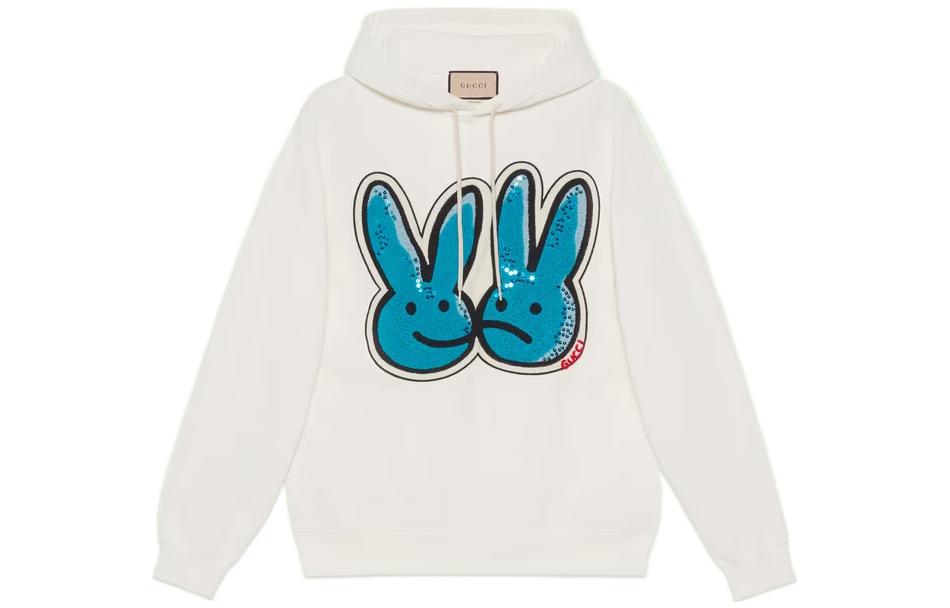 Gucci Chinese New Year SS23 White Rabbit Logo Print Hoodie 728986-XJE79-9275