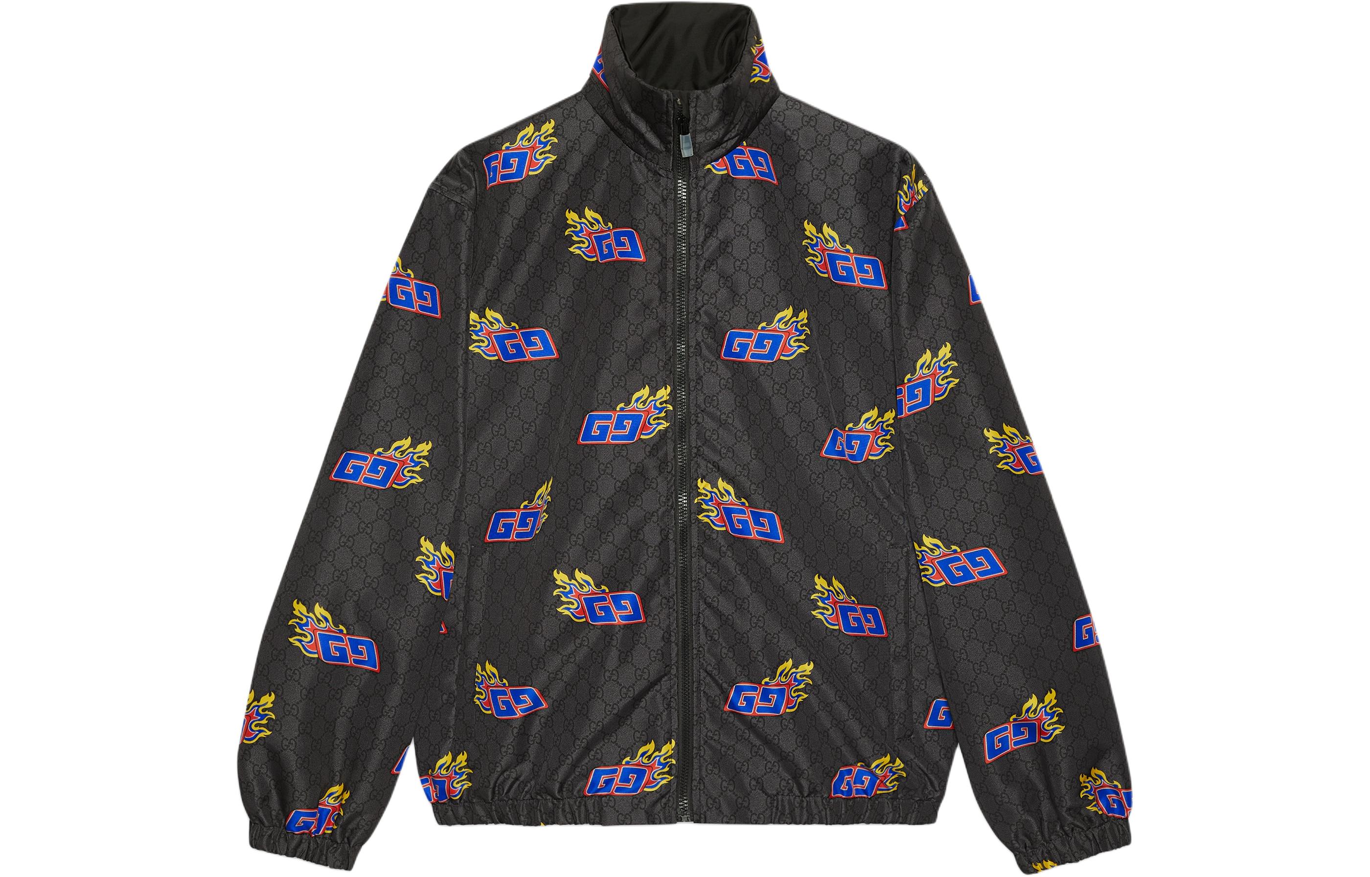 Gucci Chinese New Year SS24 Flame Print Zip Jacket Black 770827-ZAPX0-1043