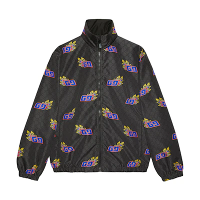 Gucci Chinese New Year SS24 Flame Print Zip Jacket Black 770827-ZAPX0-1043