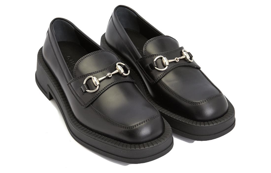 Lookbook Gucci Sepatu Chunky Loafer Horsebit 'Hitam' 719754-0GQ00-1000