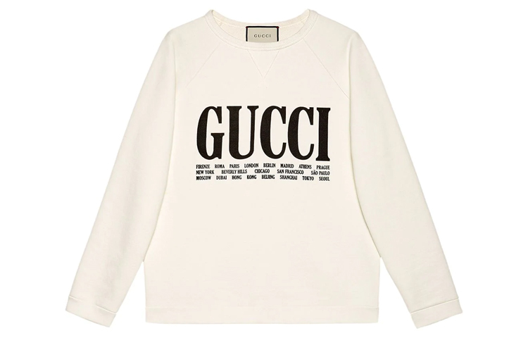 Gucci City Exclusive Print Pullover Sweatshirt Unisex White 517139-X3M10-9247
