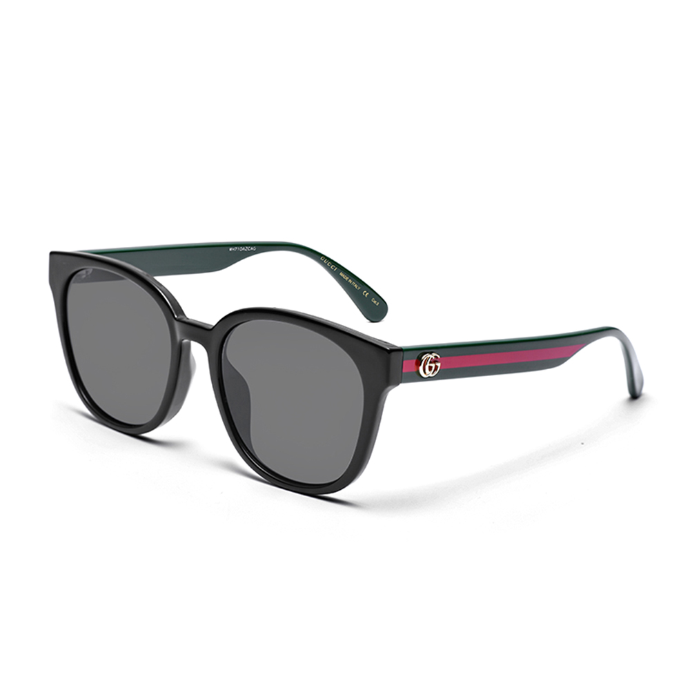 GUCCI Classic Double G Sunglasses UV Protection Unisex Black with Red-Green Details GUCCI-GG-0855SK-001