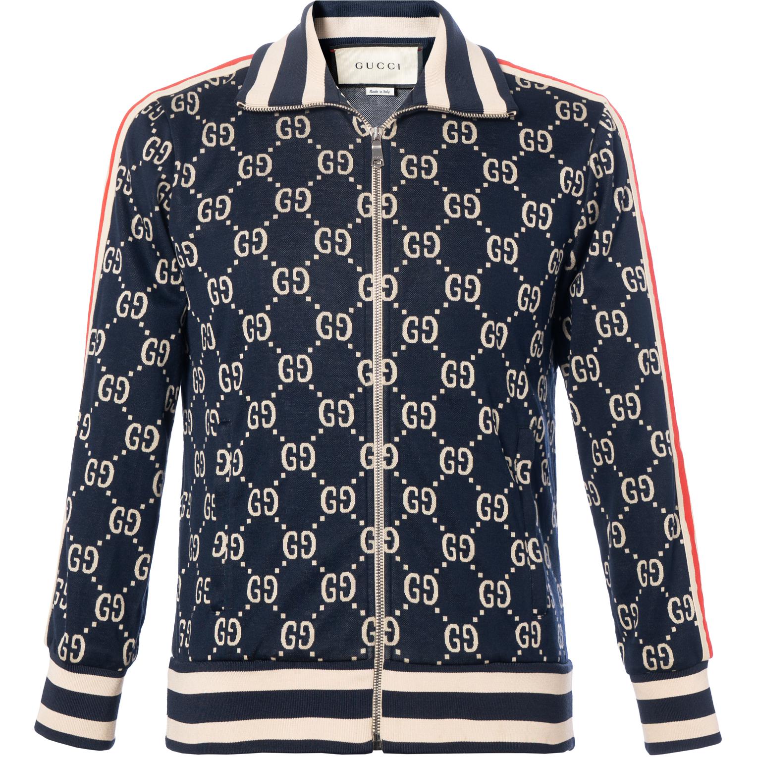 Gucci Classic GG Monogram Zip-Up Jacket Blue 496919-X9V05-4245