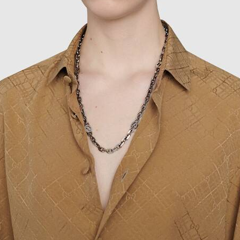 GUCCI Classic GG Necklace Series Cuban Chain 925 Silver Unisex Vintage Style. 616941-J8400-0811 圖 12