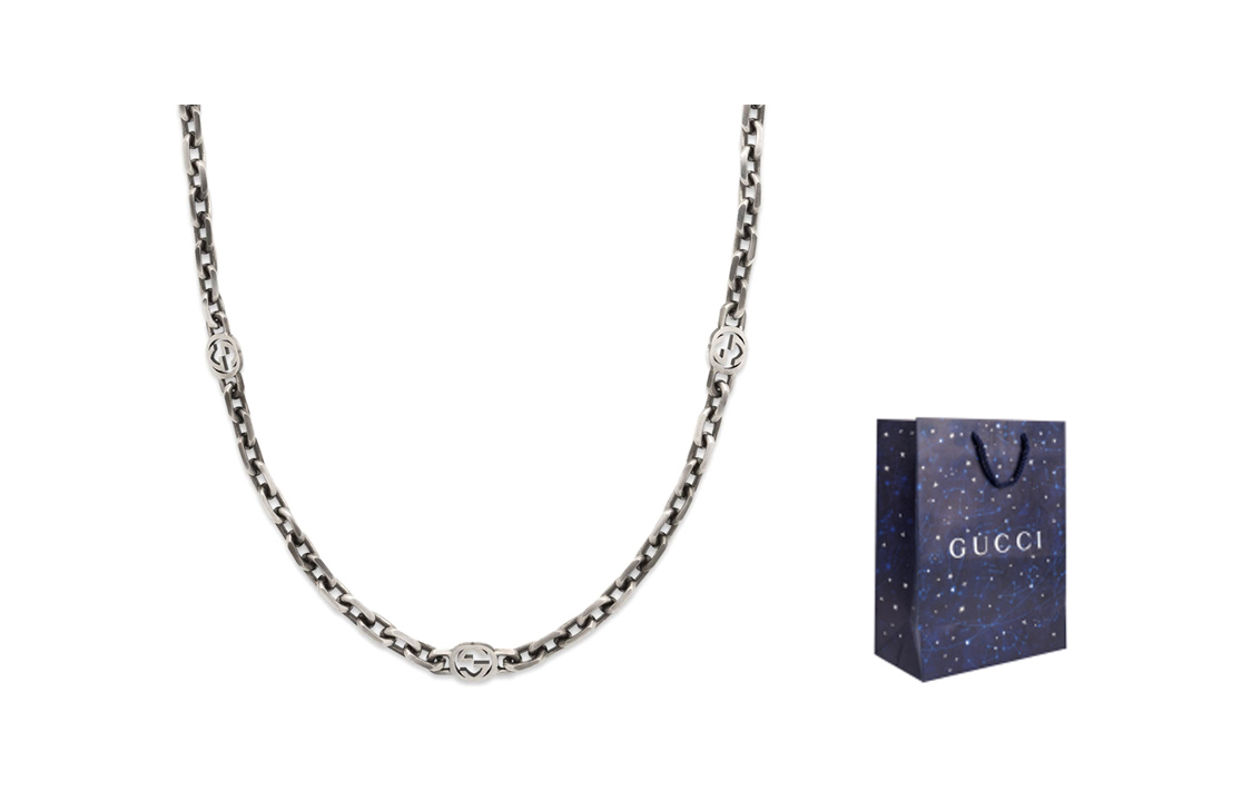 GUCCI Classic GG Necklace Series Cuban Chain 925 Silver Unisex Vintage Style. 616941-J8400-0811 圖 13