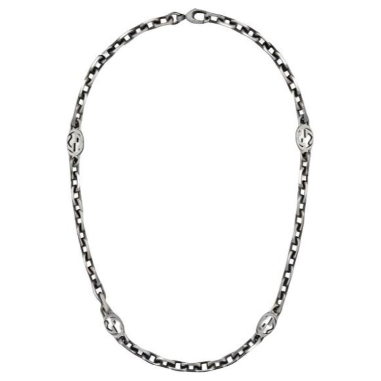 GUCCI Classic GG Necklace Series Cuban Chain 925 Silver Unisex Vintage Style. 616941-J8400-0811 圖 3