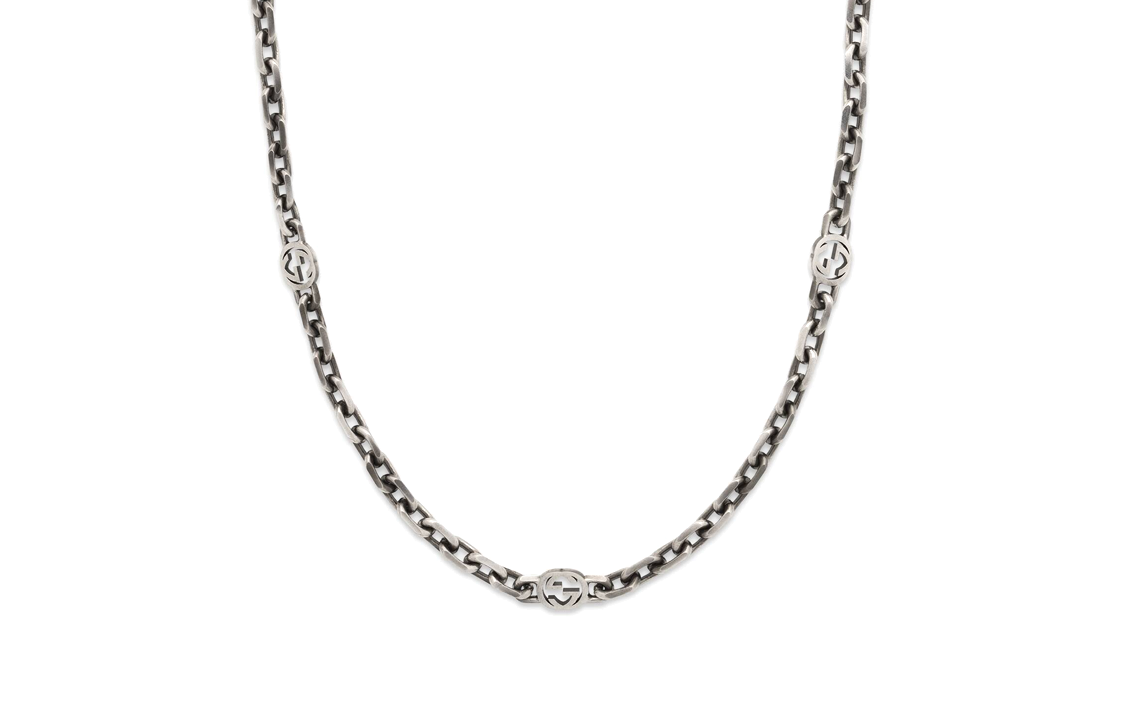 GUCCI Classic GG Necklace Series Cuban Chain 925 Silver Unisex Vintage Style. 616941-J8400-0811 圖 4