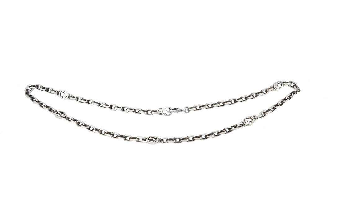 GUCCI Classic GG Necklace Series Cuban Chain 925 Silver Unisex Vintage Style. 616941-J8400-0811 圖 7