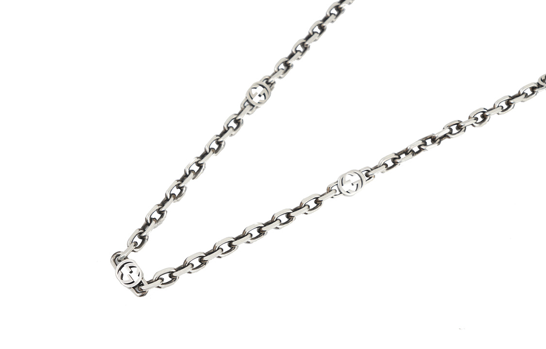 GUCCI Classic GG Necklace Series Cuban Chain 925 Silver Unisex Vintage Style. 616941-J8400-0811 圖 8