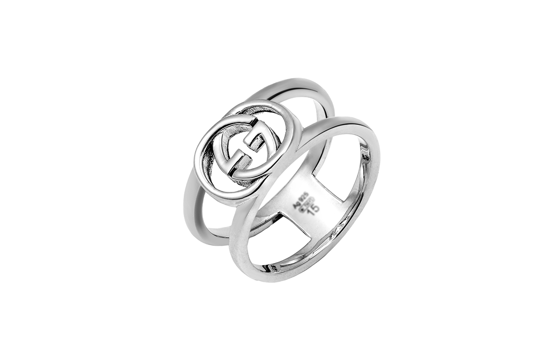 Order GUCCI 經典GG紋9mm 925銀男女情侶戒指 銀色 YBC295716001