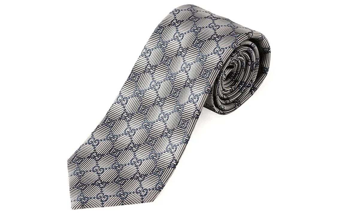 GUCCI Classic GG Pattern Tie for Men in Gray 4088694E0021768 圖 2