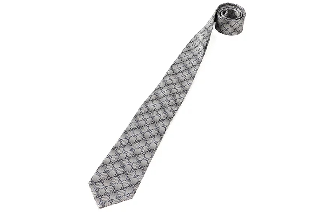 GUCCI Classic GG Pattern Tie for Men in Gray 4088694E0021768 圖 4