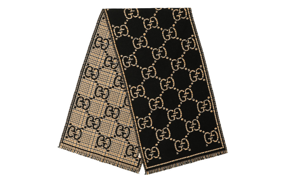 GUCCI Classic GG Pattern Wool Knit Scarf Unisex Couple Style. 660025-4G386-1079 圖 2