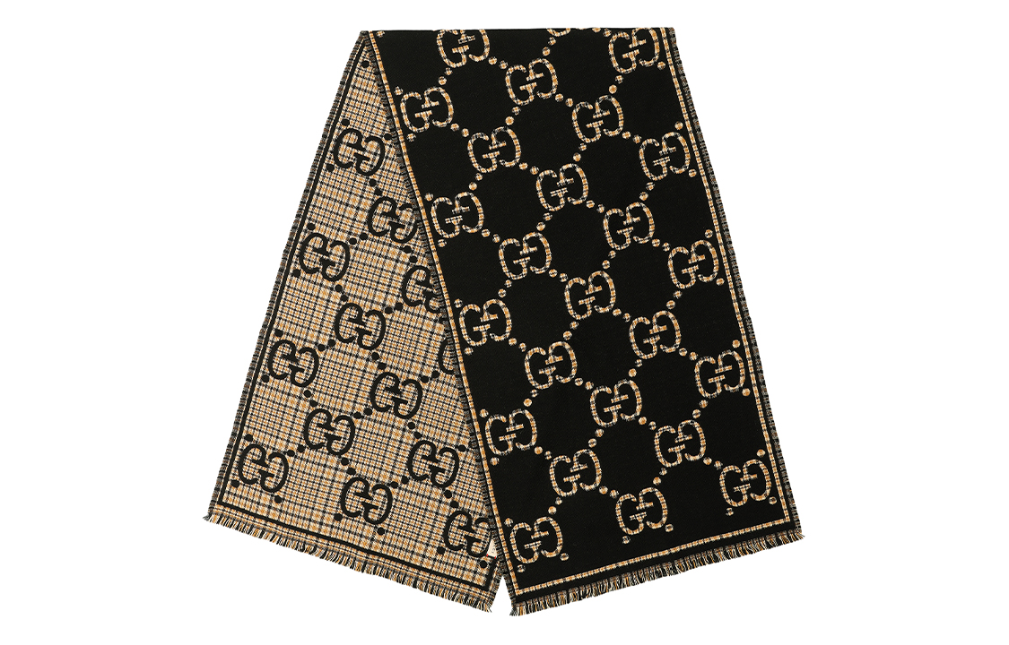 GUCCI Classic GG Pattern Wool Knit Scarf Unisex Couple Style. 660025-4G386-1079 圖 4