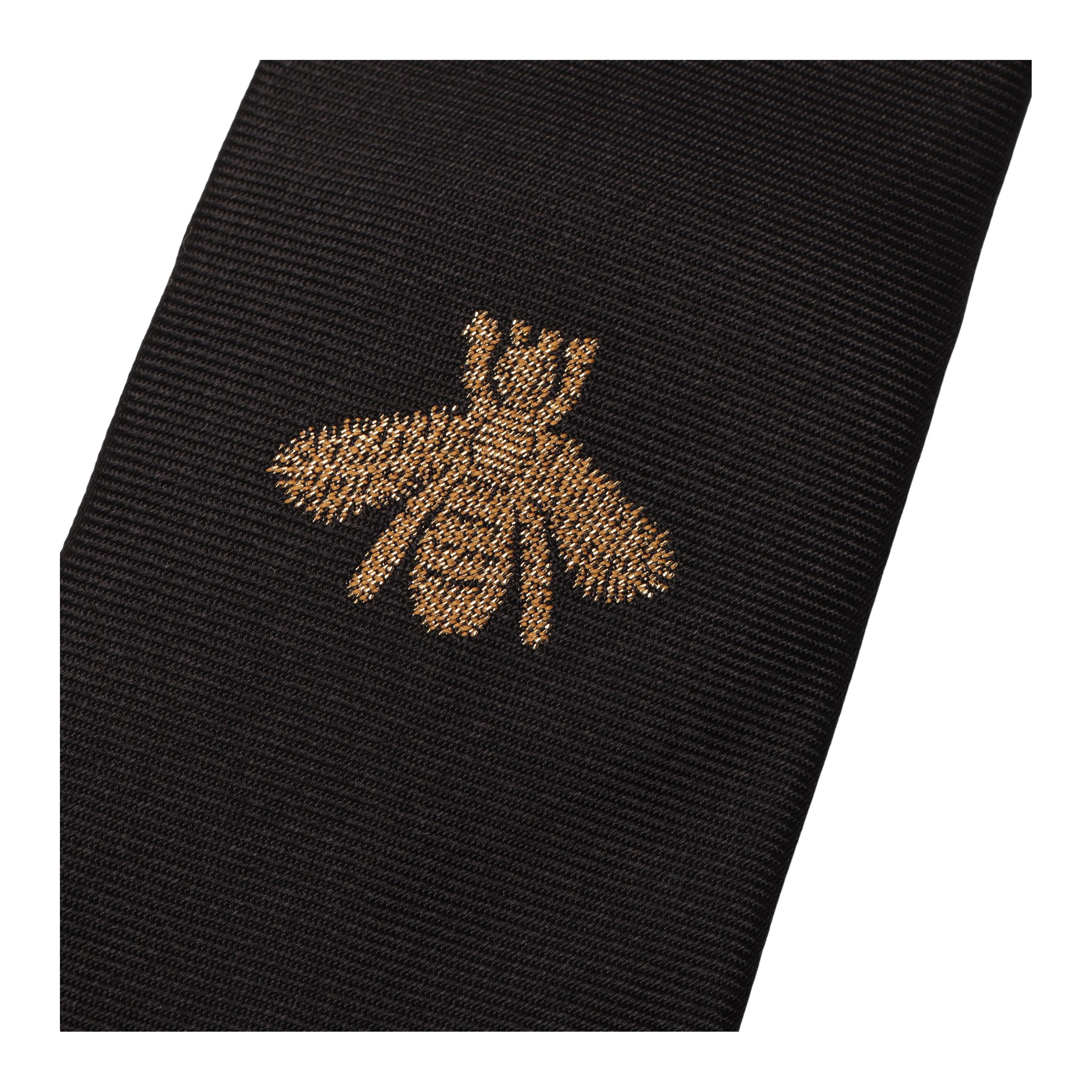 GUCCI Classic Logo Black Silk Tie with Embroidered Bee Design for Men 454658-4E647-1000 圖 4