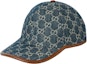 Buy GUCCI Classic Logo Trendy Cotton Blue Baseball Cap for Men. 6562064HAC3