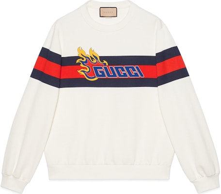 구찌 CNY SS24 아이보리 스웻셔츠 로고 & 플레임 프린트 771474-XJGCF-9095 Buy 구찌 CNY SS24 아이보리 스웻셔츠 로고 & 플레임 프린트 771474-XJGCF-9095