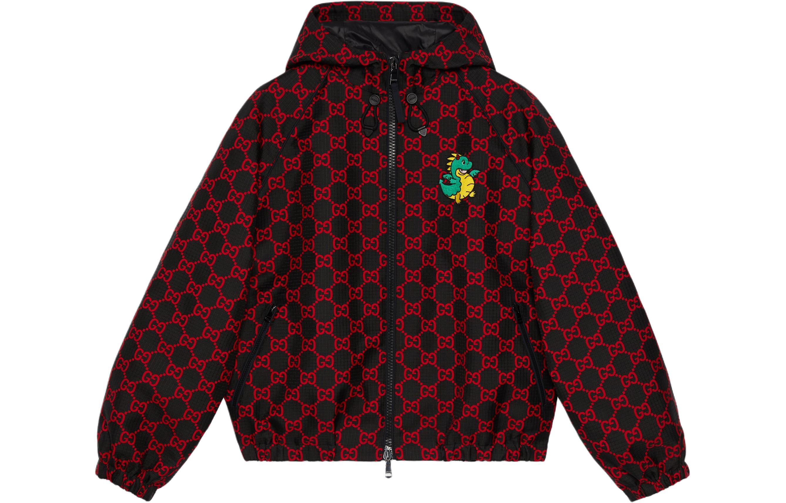 Gucci CNY SS24 Red Logo Cartoon Embroidered Zip Hoodie Jacket for Men 770828-ZAJW8-1125